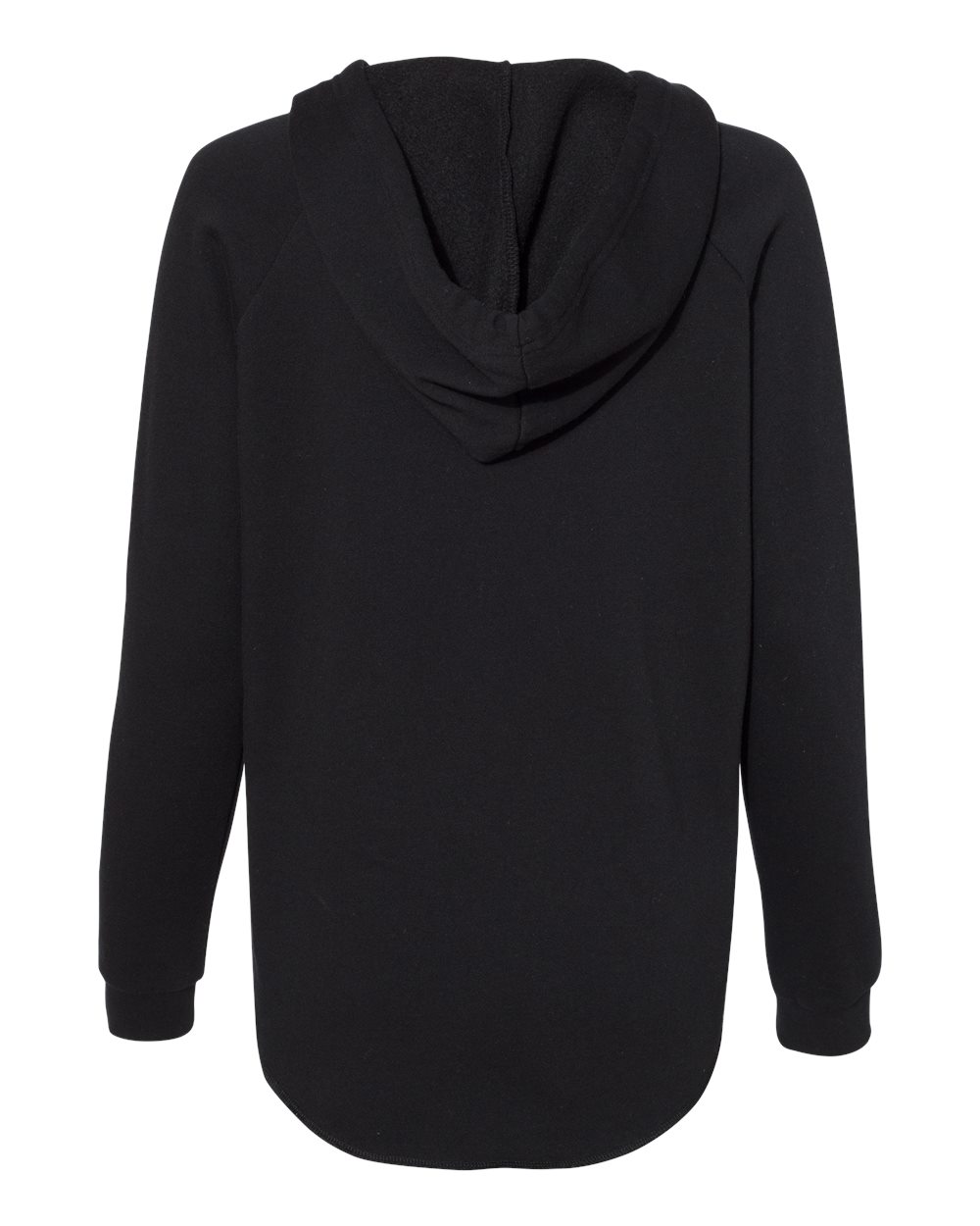 Independent Trading Co. PRM2500 Women’s Lightweight California Wave Wash Hooded Sweatshirt in Black, back