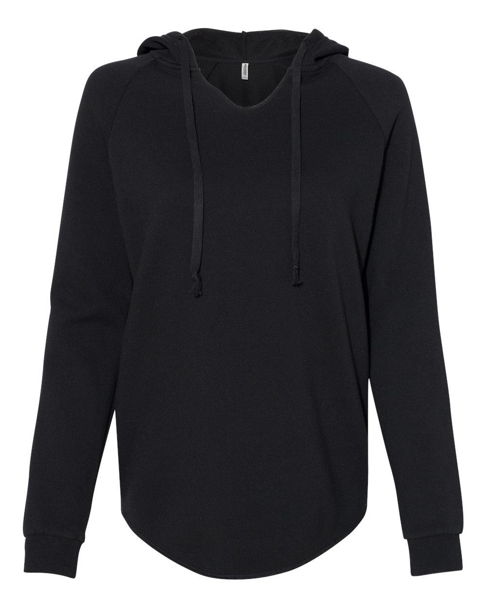Independent Trading Co. PRM2500 Women’s Lightweight California Wave Wash Hooded Sweatshirt in Black