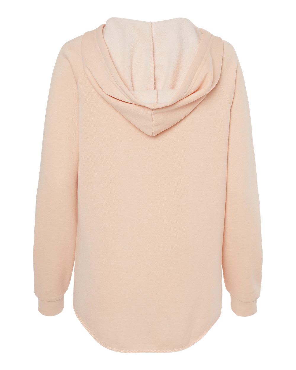 Independent Trading Co. PRM2500 Women’s Lightweight California Wave Wash Hooded Sweatshirt in Blush, back