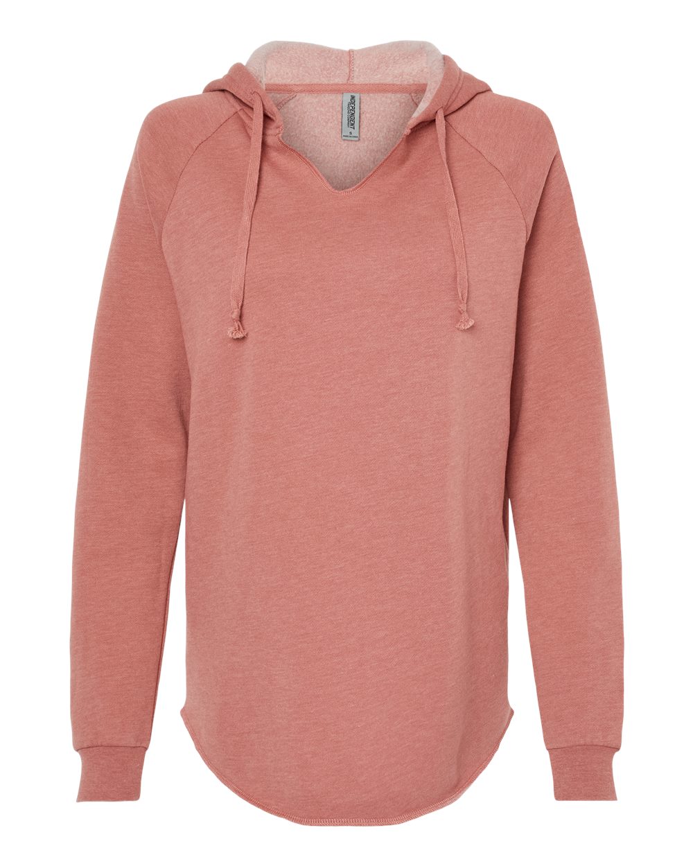 Independent Trading Co. PRM2500 Women’s Lightweight California Wave Wash Hooded Sweatshirt in Dusty Rose