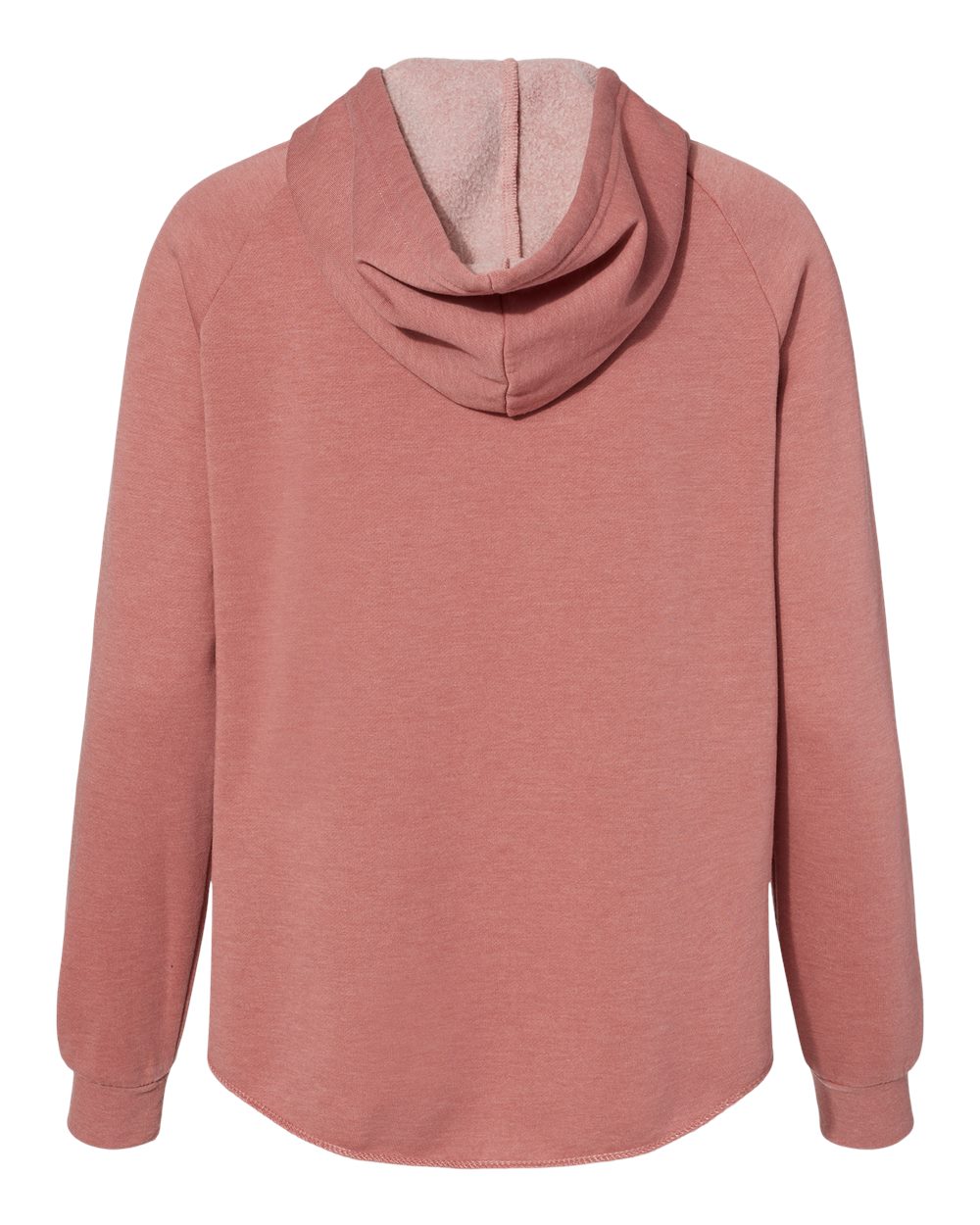 Independent Trading Co. PRM2500Z Women's California Wave Wash Full-Zip Hooded Sweatshirt in Dusty Rose, back