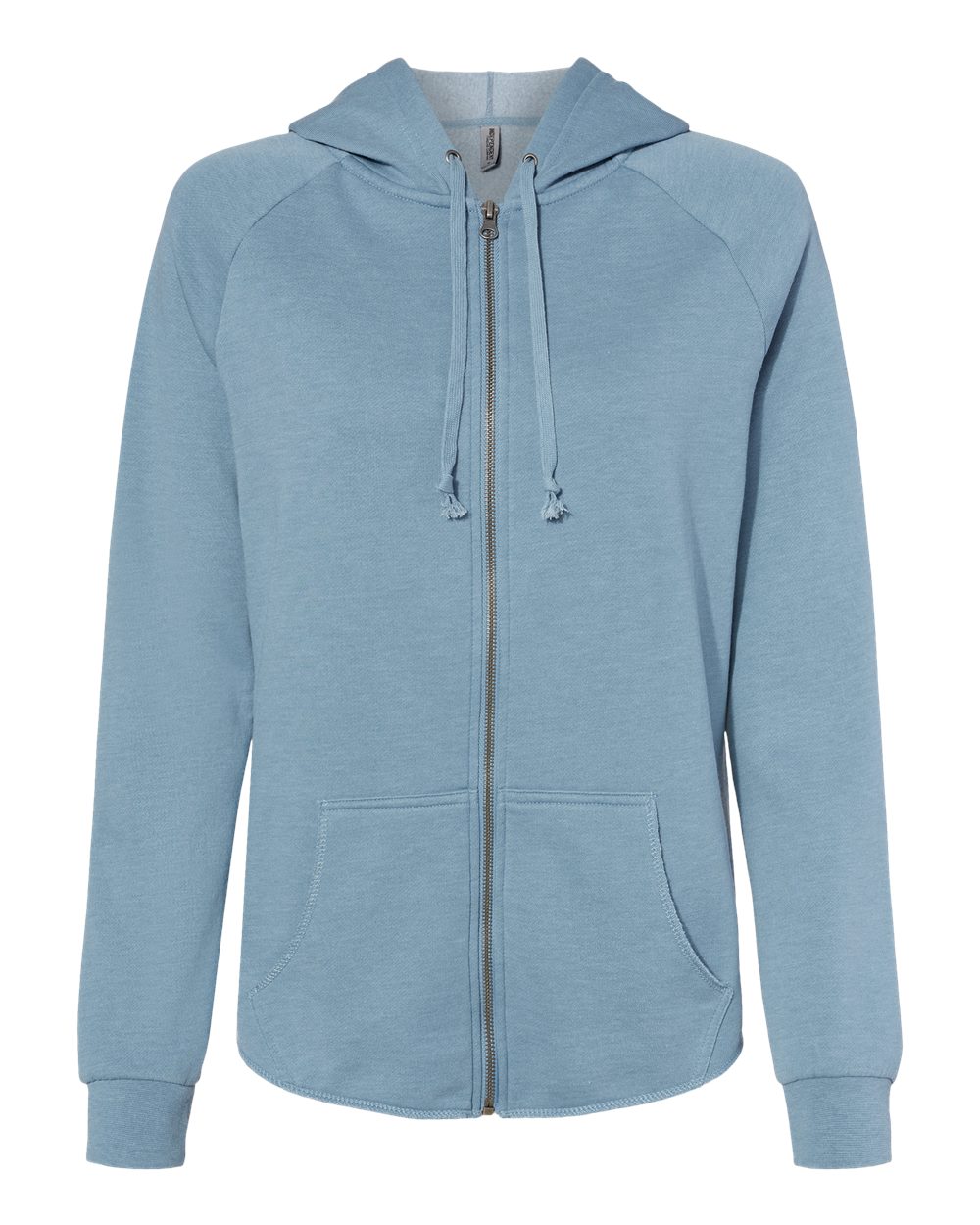 Independent Trading Co. PRM2500Z Women's California Wave Wash Full-Zip Hooded Sweatshirt in Misty Blue