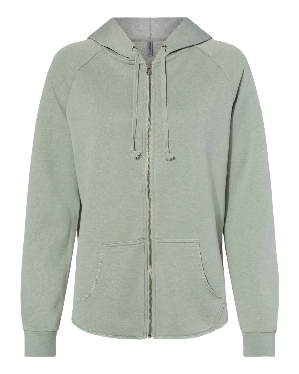 Independent Trading Co. PRM2500Z Women's California Wave Wash Full-Zip Hooded Sweatshirt in Sage