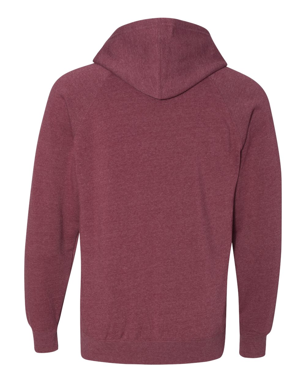 Independent Trading Co. PRM33SBP Unisex Special Blend Raglan Hooded Sweatshirt in Crimson, back