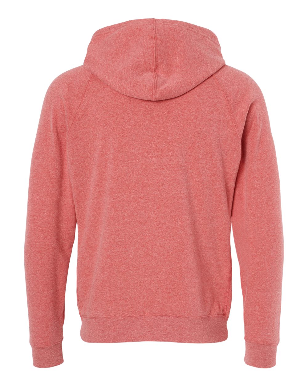 Independent Trading Co. PRM33SBP Unisex Special Blend Raglan Hooded Sweatshirt in Pomegranate, back