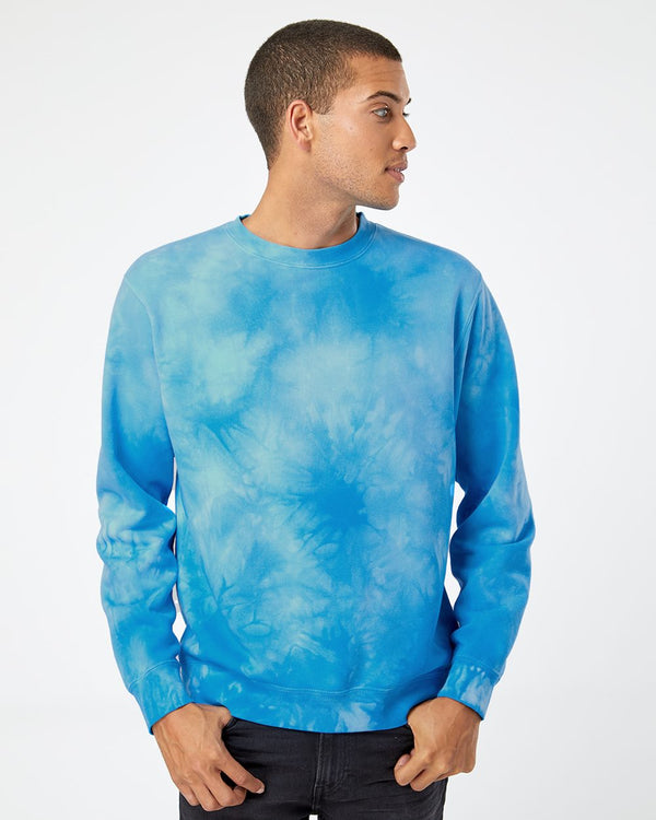 Independent Trading Co. PRM3500TD Unisex Midweight Tie-Dyed Crewneck Sweatshirt