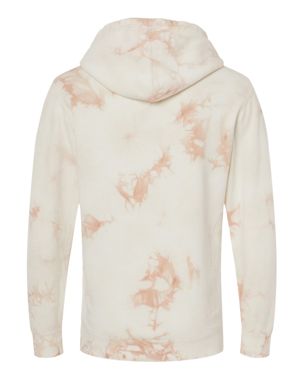 Independent Trading Co. PRM4500TD Unisex Midweight Tie-Dyed Hooded Sweatshirt in Tie Dye Dusty Pink, back
