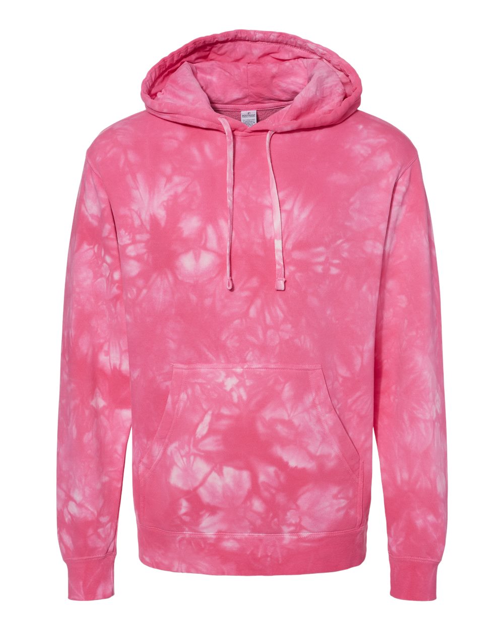 Independent Trading Co. PRM4500TD Unisex Midweight Tie-Dyed Hooded Sweatshirt in Tie Dye Pink