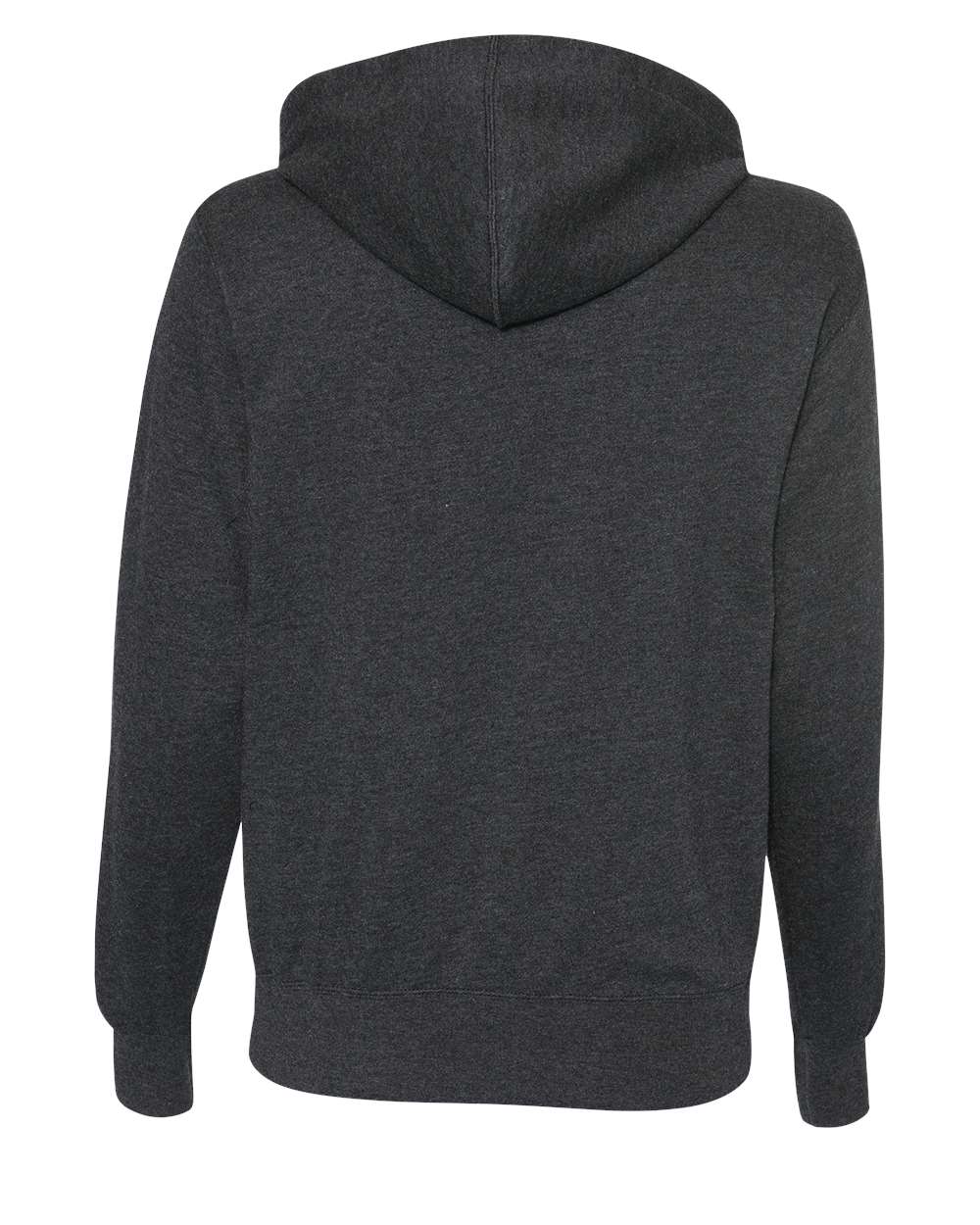 Independent Trading Co. PRM90HTZ Unisex Heathered French Terry Full-Zip Hooded Sweatshirt in Charcoal Heather, back