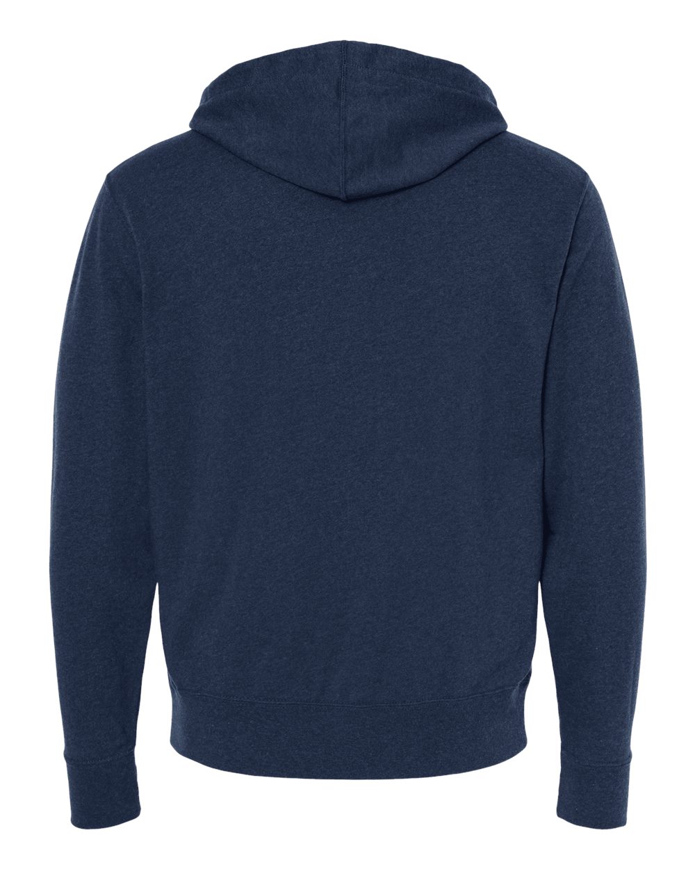 Independent Trading Co. PRM90HTZ Unisex Heathered French Terry Full-Zip Hooded Sweatshirt in Navy Heather, back