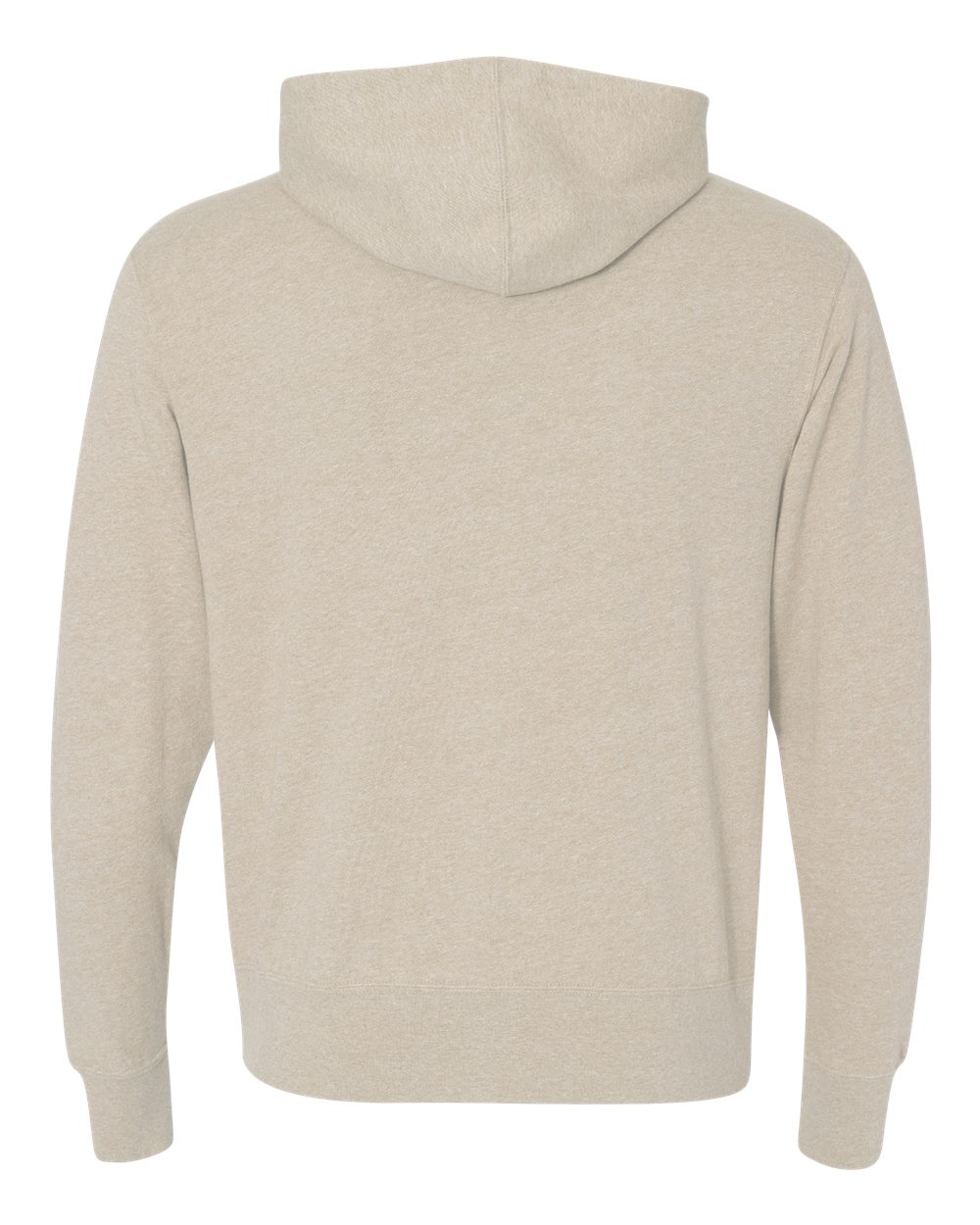 Independent Trading Co. PRM90HTZ Unisex Heathered French Terry Full-Zip Hooded Sweatshirt in Oatmeal Heather, back
