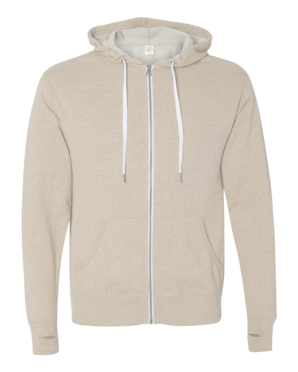 Independent Trading Co. PRM90HTZ Unisex Heathered French Terry Full-Zip Hooded Sweatshirt in Oatmeal Heather