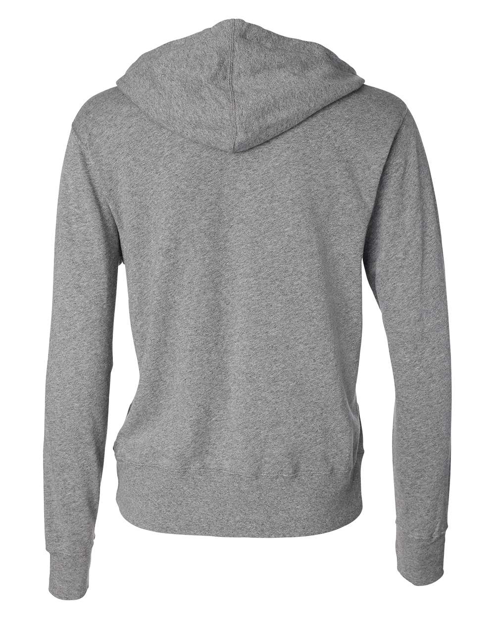 Independent Trading Co. PRM90HTZ Unisex Heathered French Terry Full-Zip Hooded Sweatshirt in Salt & Pepper, back