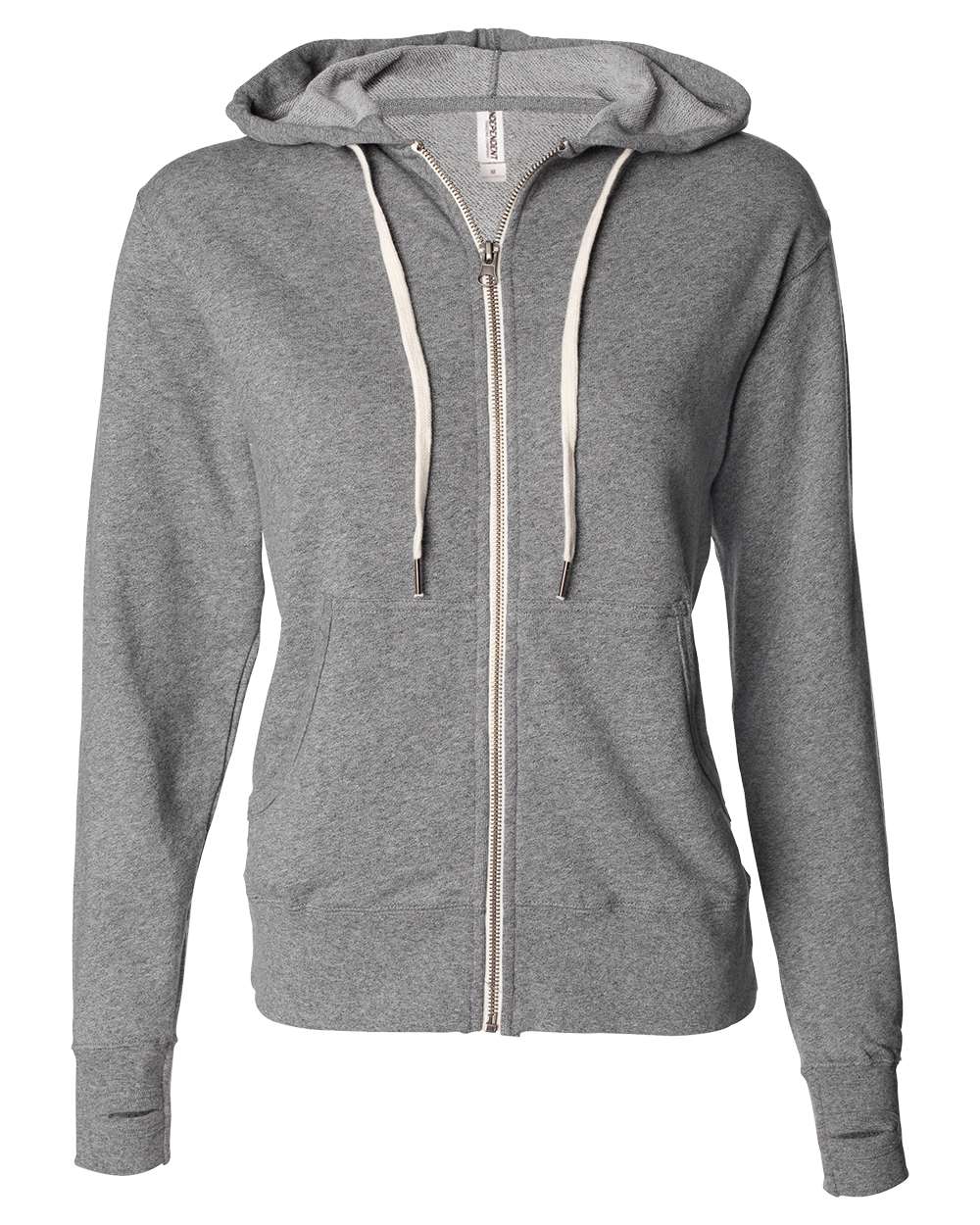 Independent Trading Co. PRM90HTZ Unisex Heathered French Terry Full-Zip Hooded Sweatshirt in Salt & Pepper