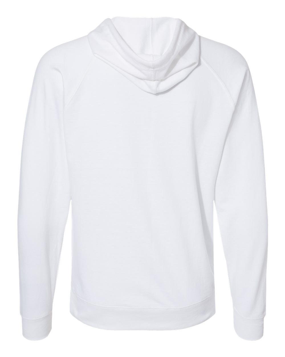 Independent Trading Co. SS1000 Unisex Icon Lightweight Loopback Terry Hooded Sweatshirt in White, back