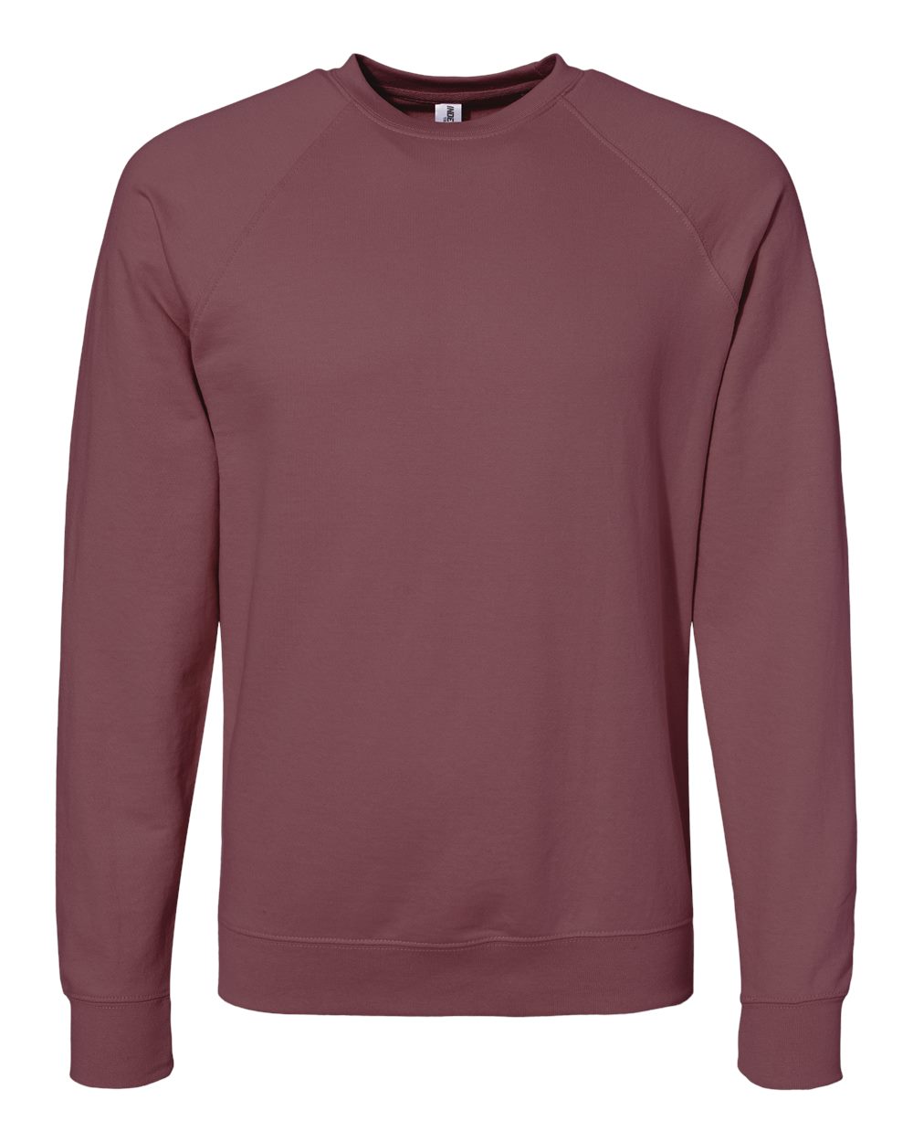 Independent Trading Co. SS1000C Unisex Icon Lightweight Loopback Terry Crewneck Sweatshirt in Port