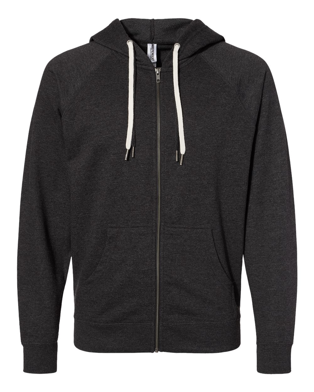 Independent Trading Co. SS1000Z Unisex Icon Lightweight Loopback Terry Full-Zip Hooded Sweatshirt in Charcoal Heather