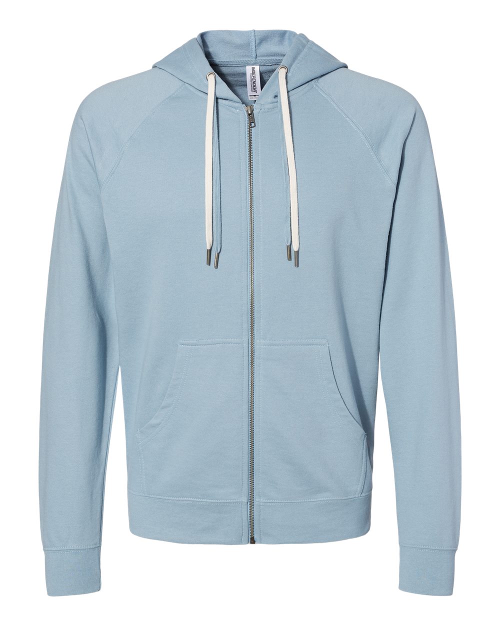 Independent Trading Co. SS1000Z Unisex Icon Lightweight Loopback Terry Full-Zip Hooded Sweatshirt in Misty Blue