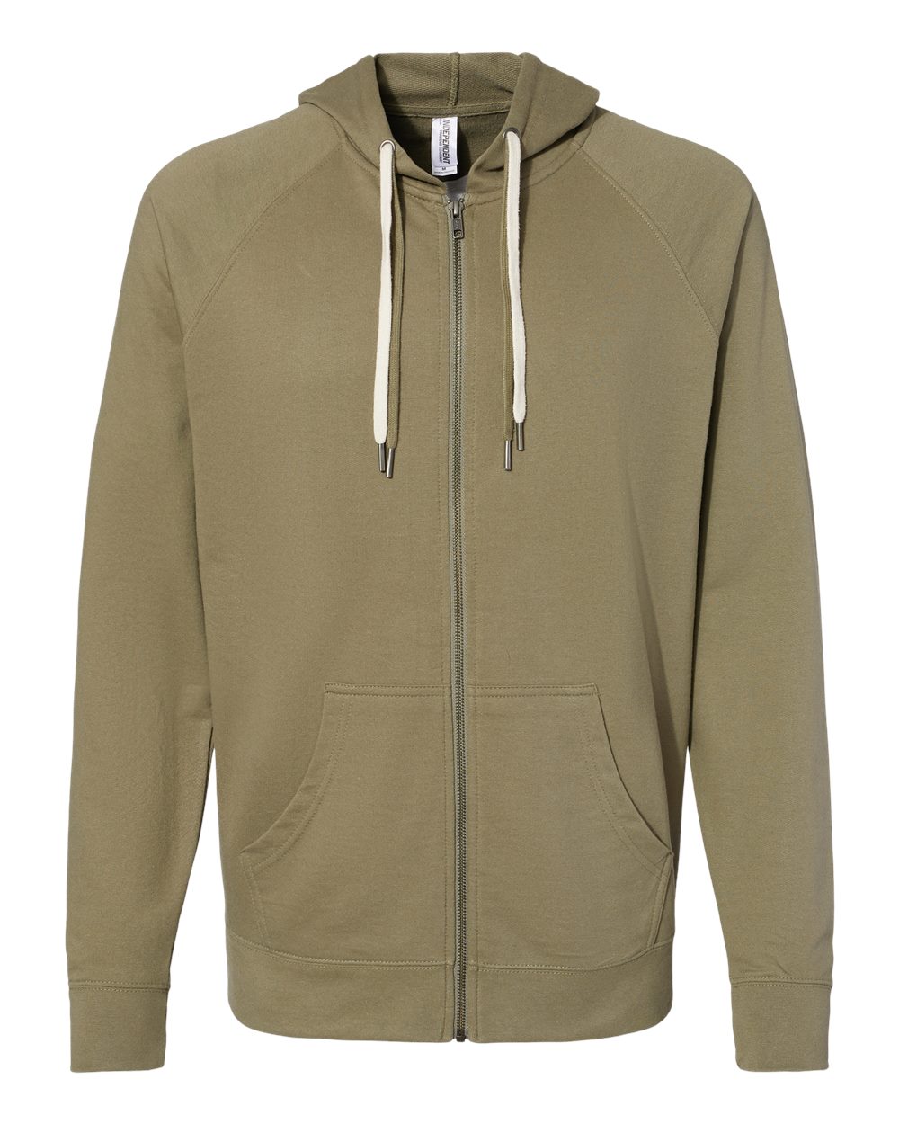 Independent Trading Co. SS1000Z Unisex Icon Lightweight Loopback Terry Full-Zip Hooded Sweatshirt in Olive