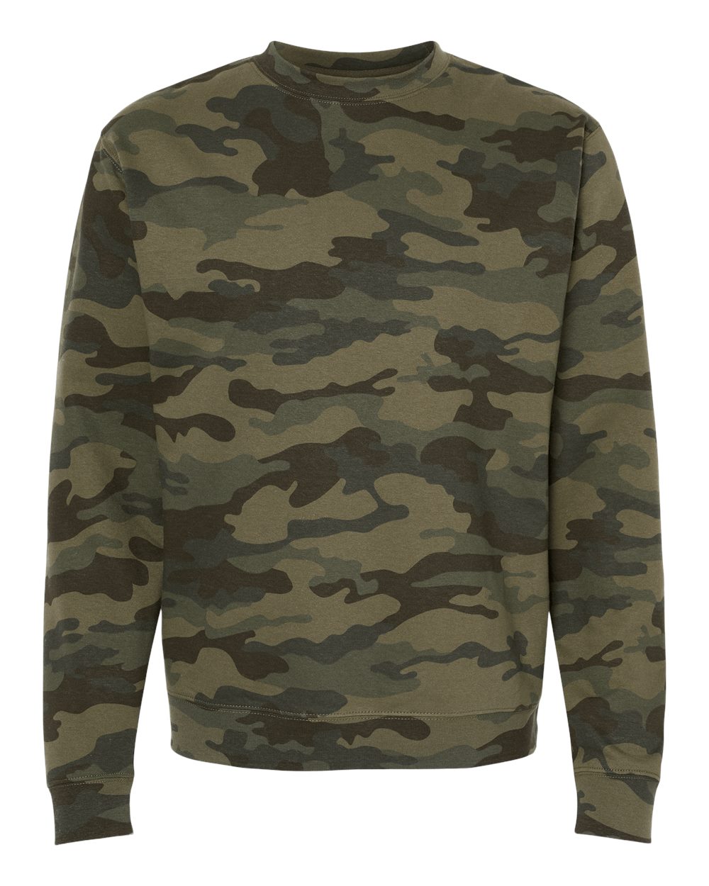 Independent Trading Co. SS3000 Unisex Midweight Crewneck Sweatshirt in Forest Camo