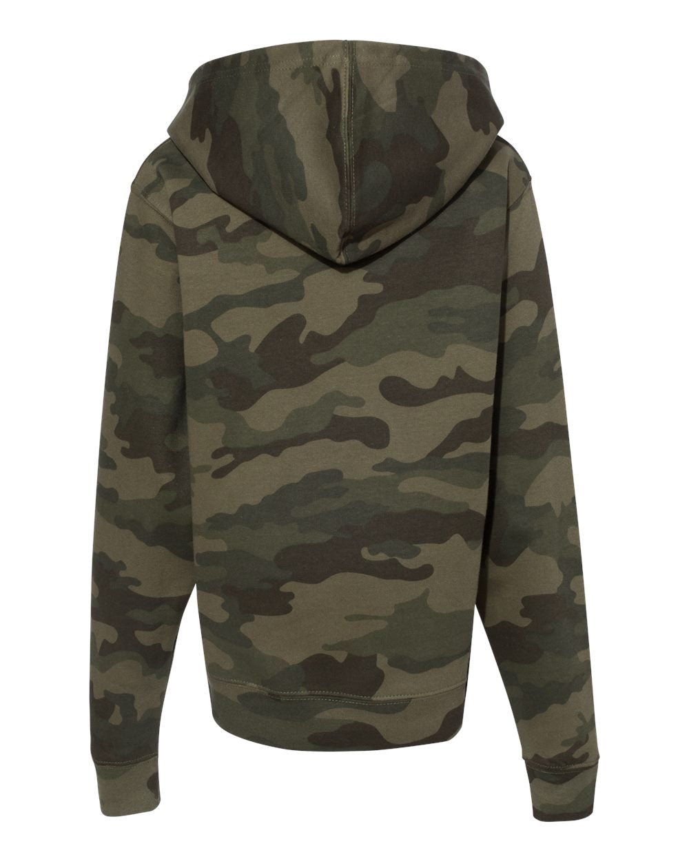 Independent Trading Co. SS4001Y Youth Midweight Hooded Sweatshirt in Forest Camo, back