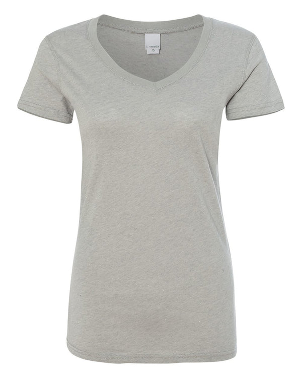 J. America 8136 Women’s Glitter V-Neck T-Shirt