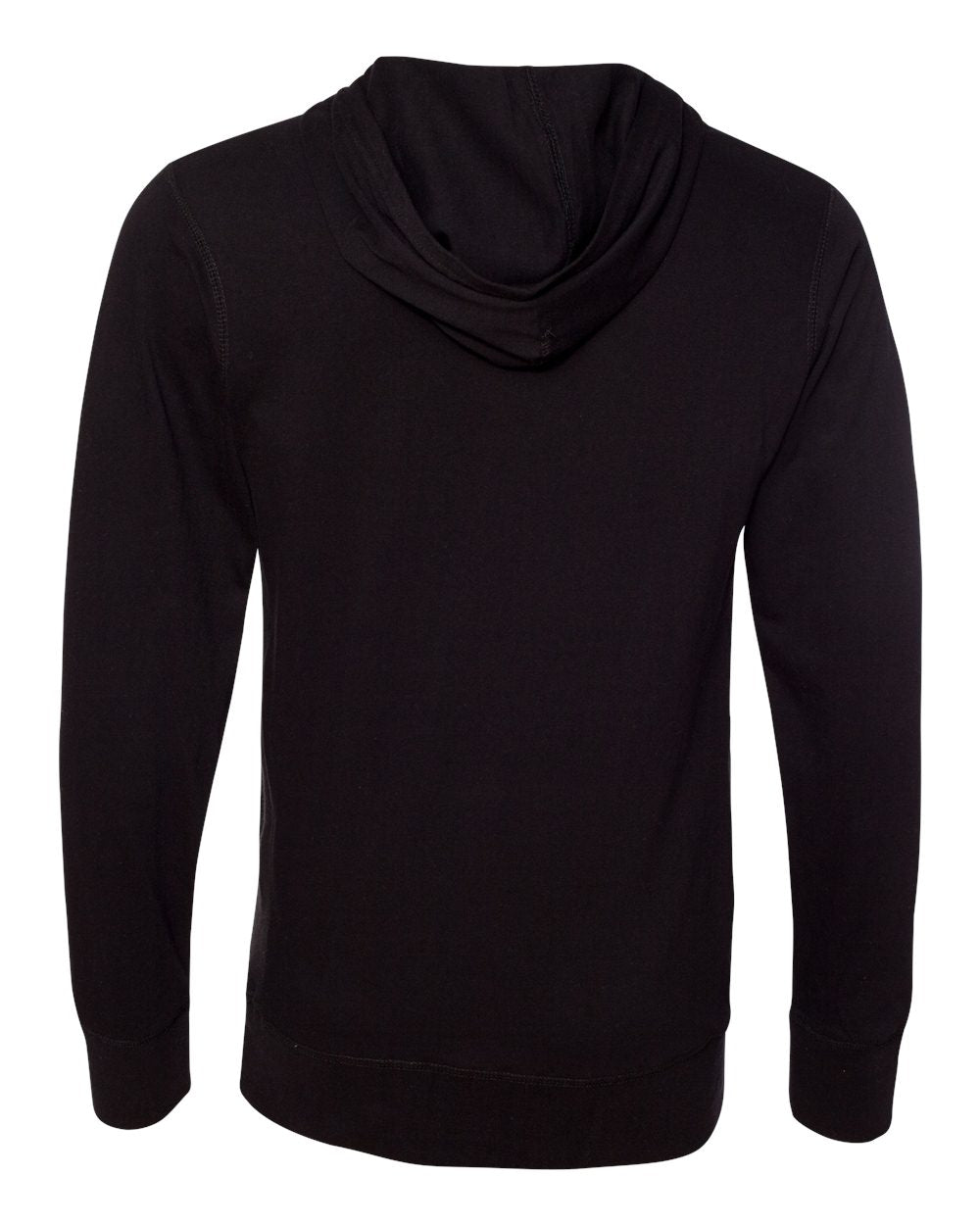 J. America 8231 Unisex Jersey Sport Lace Hooded Pullover in Black, back