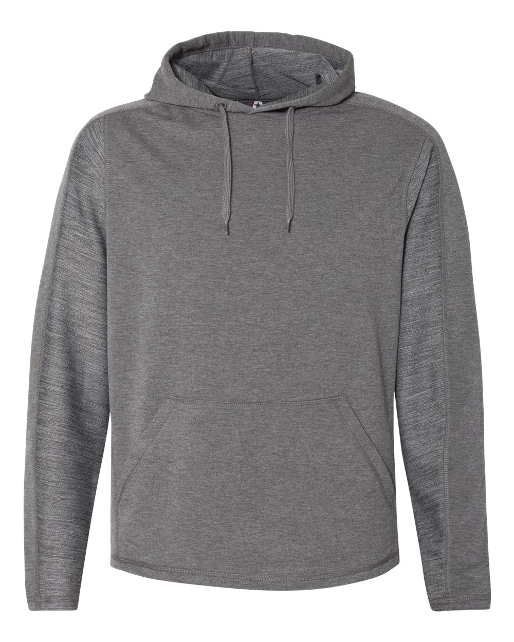 J. America 8435 Men's Omega Stretch Hooded Sweatshirt in Charcoal Triblend