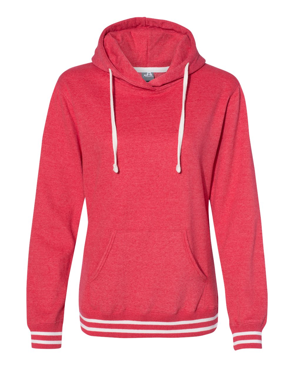 J. America 8651 Women’s Relay Hooded Sweatshirt in Red