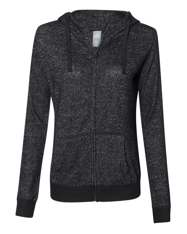 J. America 8656 Women’s Cozy Jersey Hooded Full-Zip