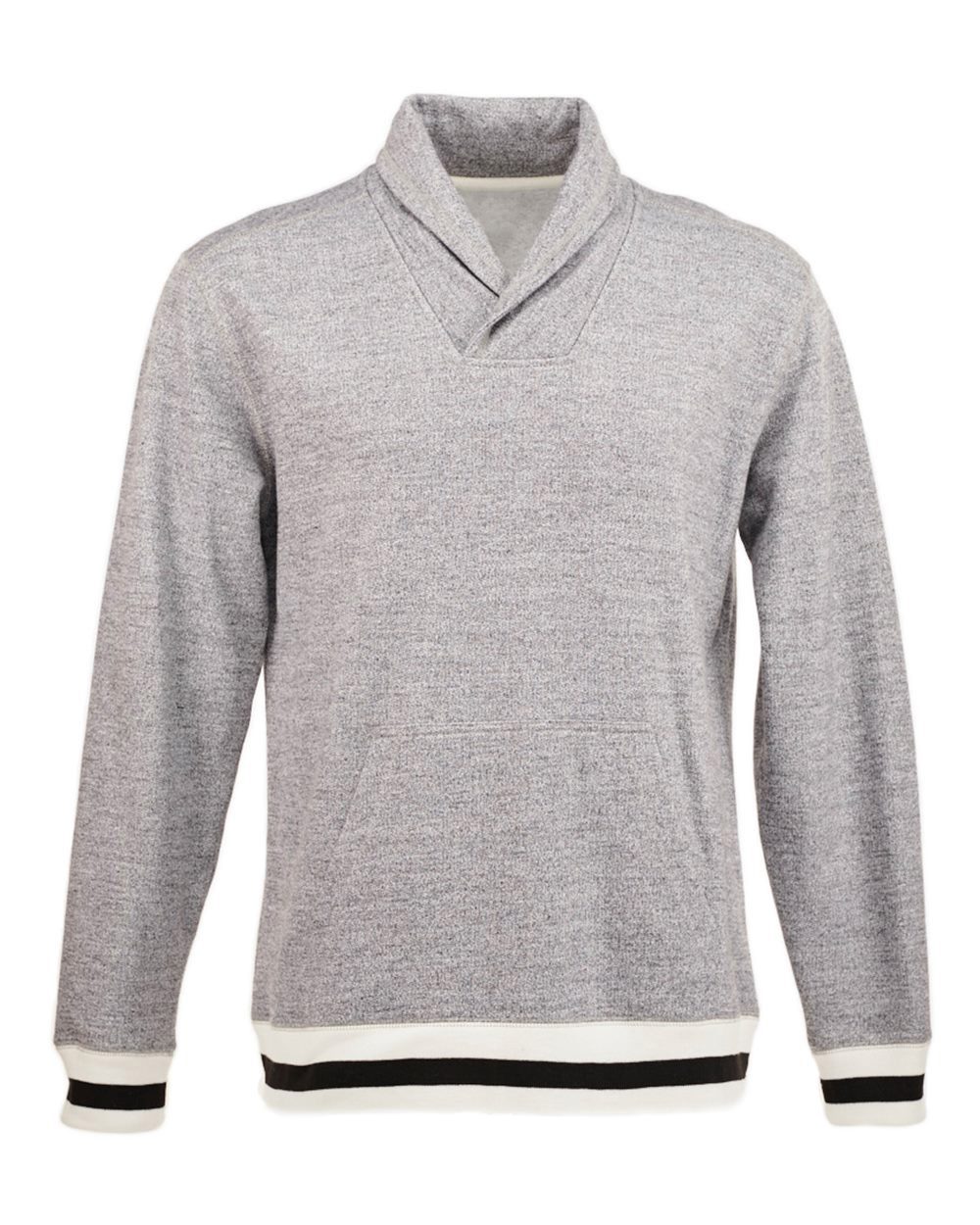 J. America 8704 Men's Peppered Fleece Shawl Collar Sweatshirt