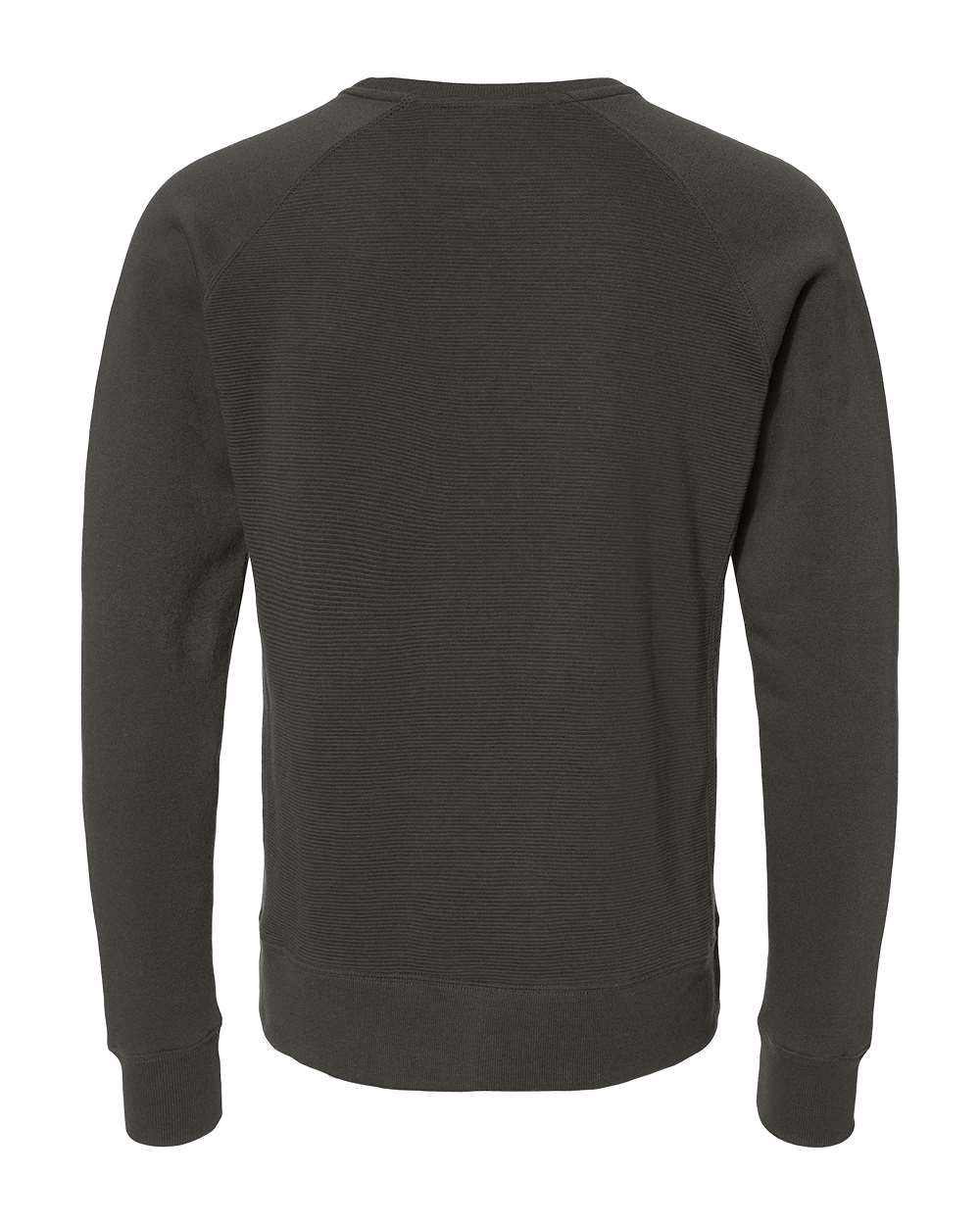 J. America 8707 Men's Ripple Fleece Raglan Crewneck Sweatshirt in Black, back