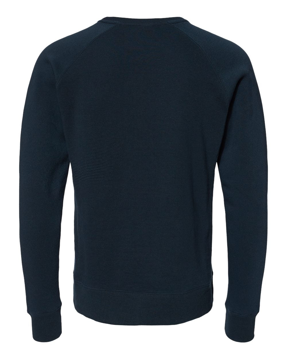 J. America 8707 Men's Ripple Fleece Raglan Crewneck Sweatshirt in Navy, back