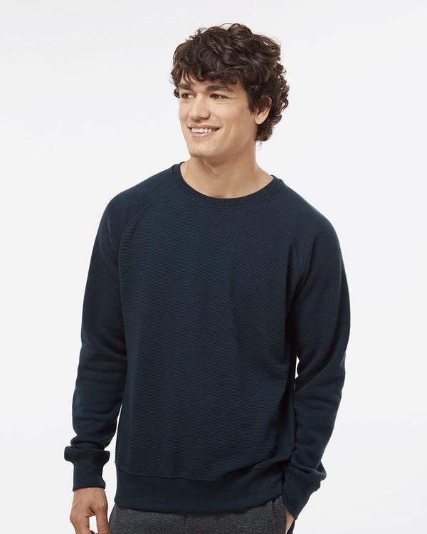 J. America 8707 Men's Ripple Fleece Raglan Crewneck Sweatshirt