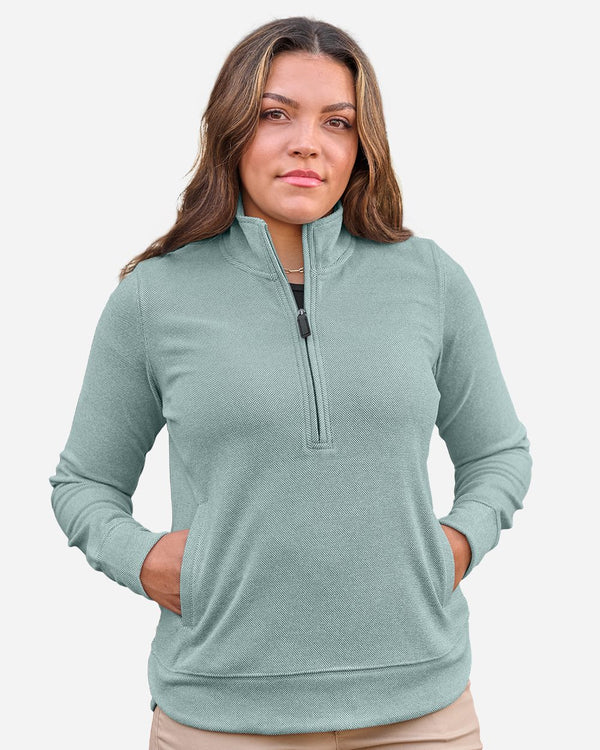 J. America 8762 Women's Element Fleece Quarter-Zip Sweatshirt
