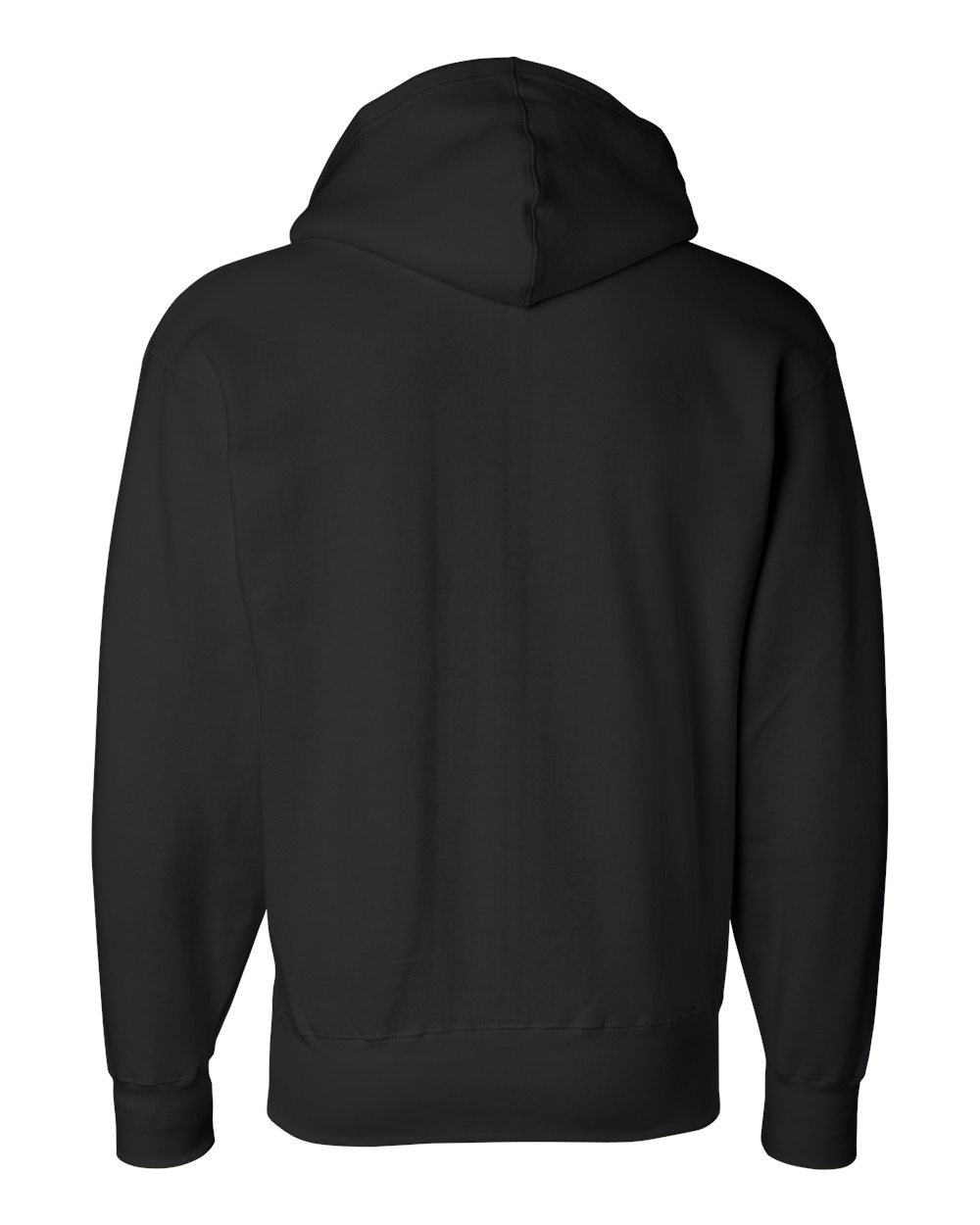 J. America 8821 Men's Premium Full-Zip Hooded Sweatshirt in Black, back