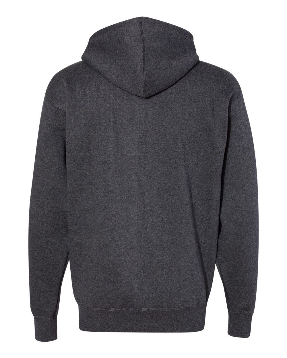 J. America 8821 Men's Premium Full-Zip Hooded Sweatshirt in Charcoal Heather, back