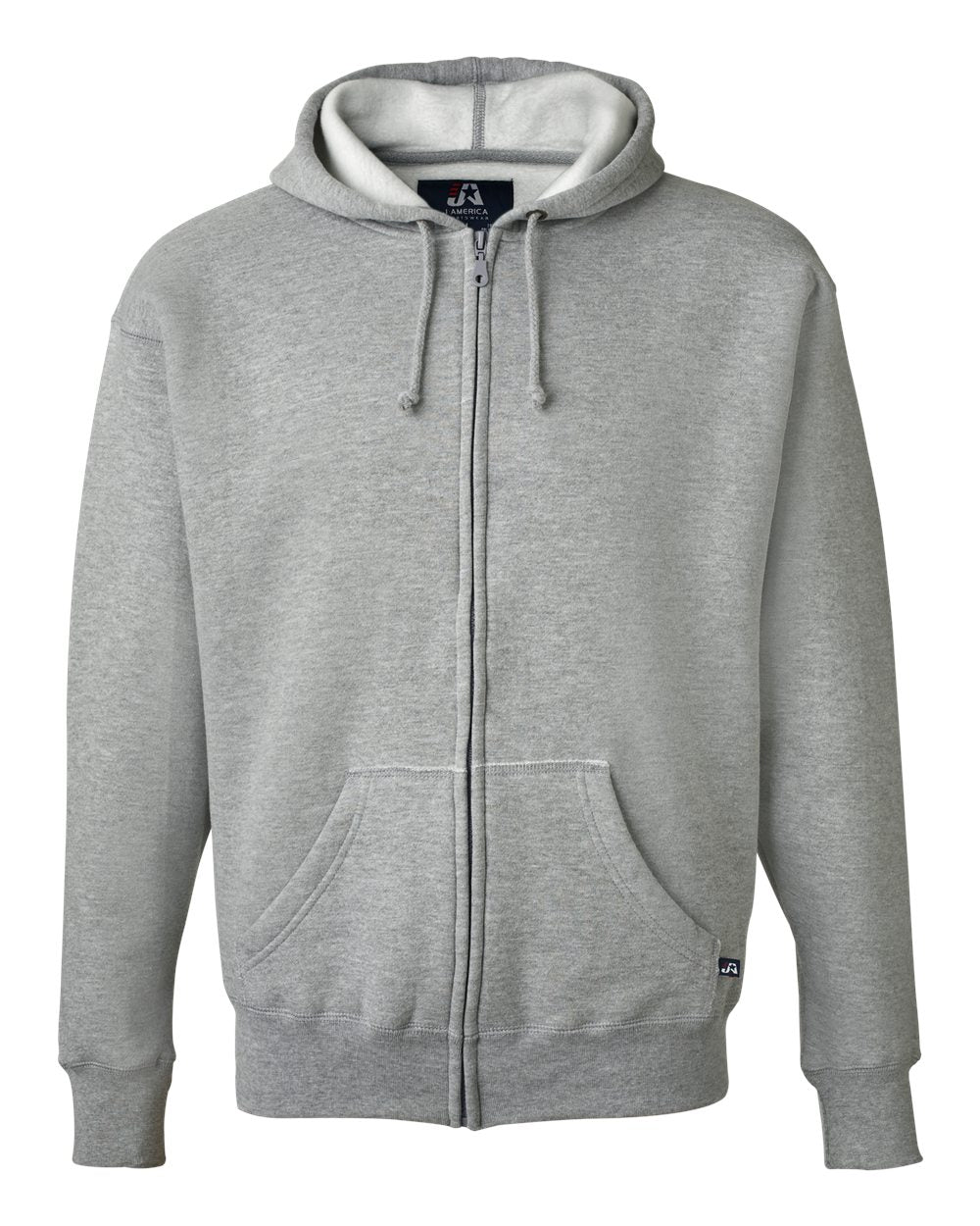 J. America 8821 Men's Premium Full-Zip Hooded Sweatshirt in Oxford