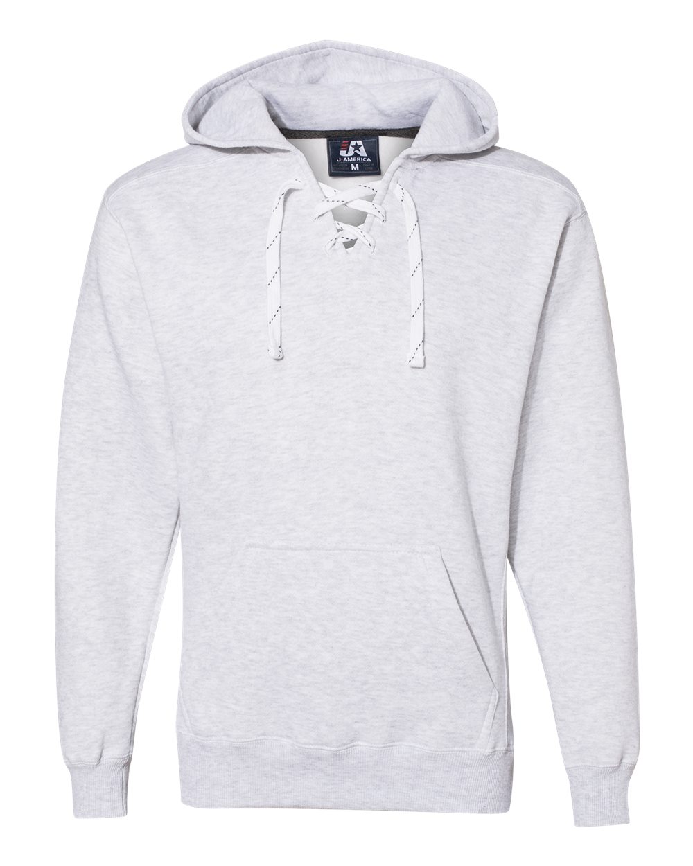 J. America 8830 Men's Sport Lace Hooded Sweatshirt in Ash Heather