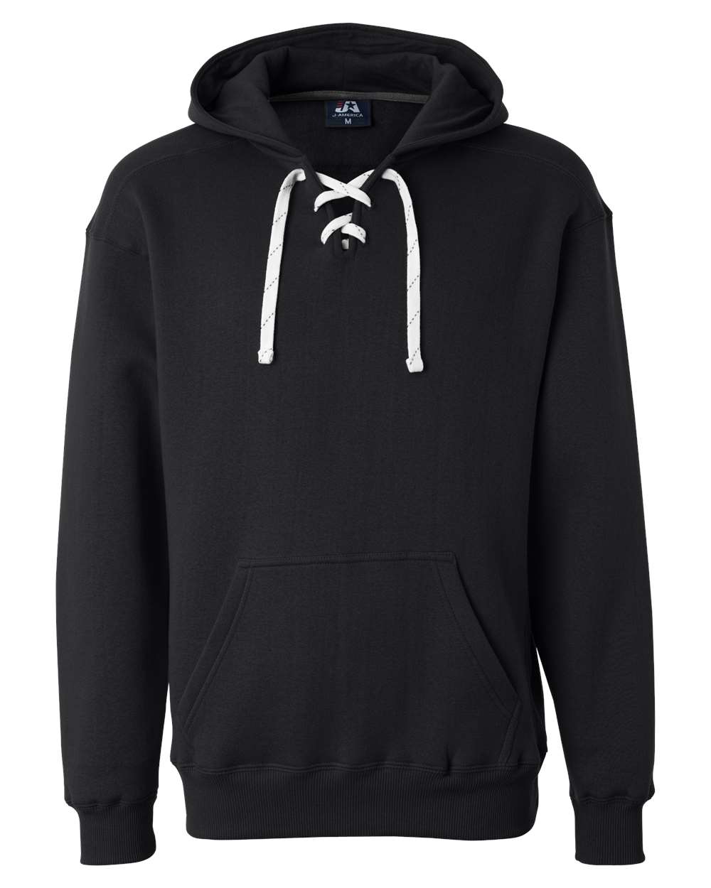 J. America 8830 Men's Sport Lace Hooded Sweatshirt in Black