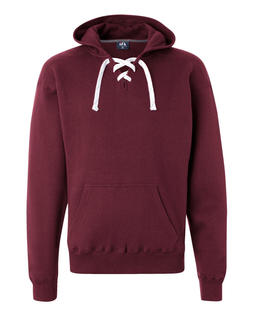 J. America 8830 Men's Sport Lace Hooded Sweatshirt in Maroon