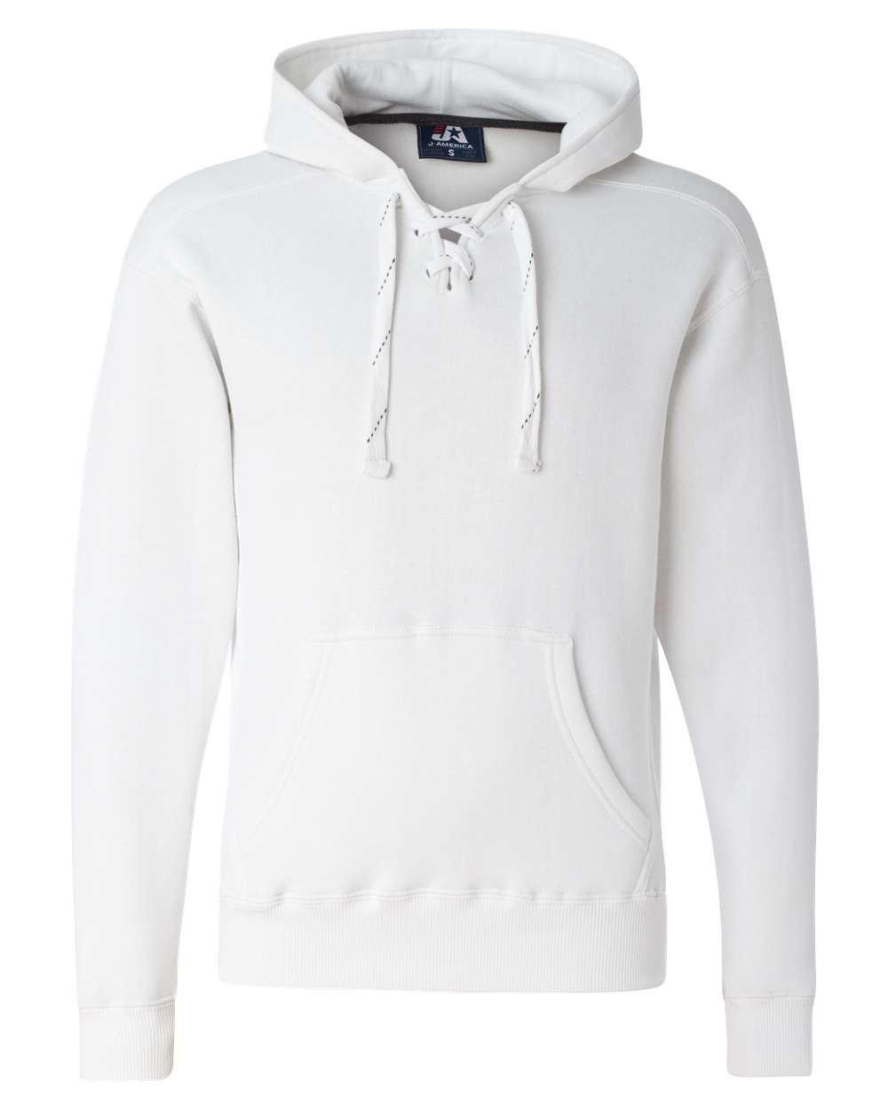 J. America 8830 Men's Sport Lace Hooded Sweatshirt in White