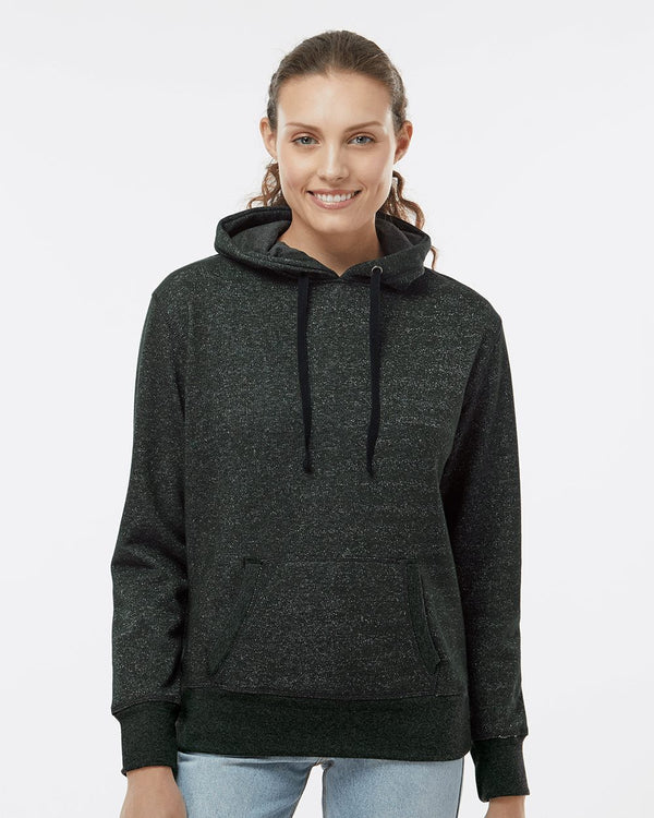 J. America 8860 Women’s Glitter French Terry Hooded Sweatshirt