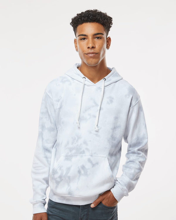 J. America 8861 Men's Tie-Dyed Fleece Hooded Sweatshirt