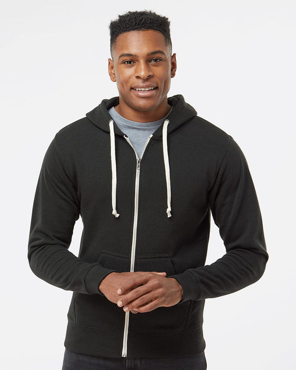 J. America 8872 Men's Triblend Full-Zip Hooded Sweatshirt