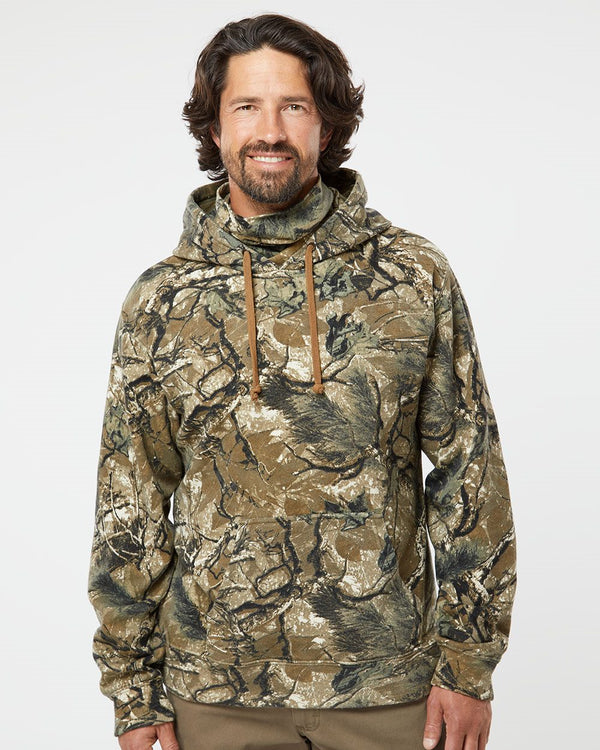 J. America 8879 Men's Gaiter Fleece Hooded Sweatshirt