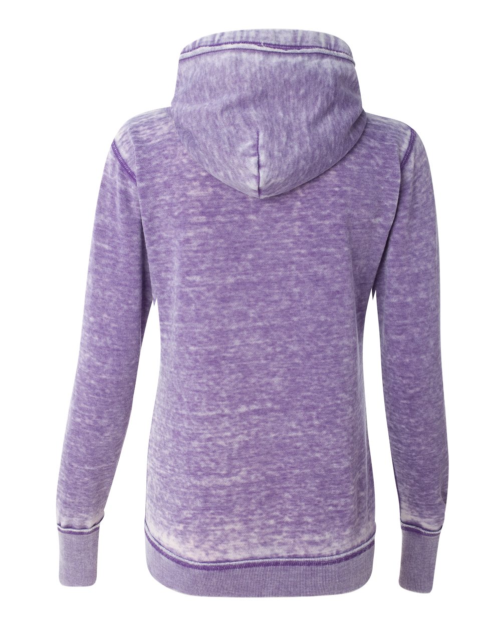 J. America 8913 Women's Zen Fleece Full-Zip Hooded Sweatshirt in Very Berry, back