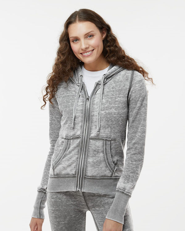 J. America 8913 Women's Zen Fleece Full-Zip Hooded Sweatshirt