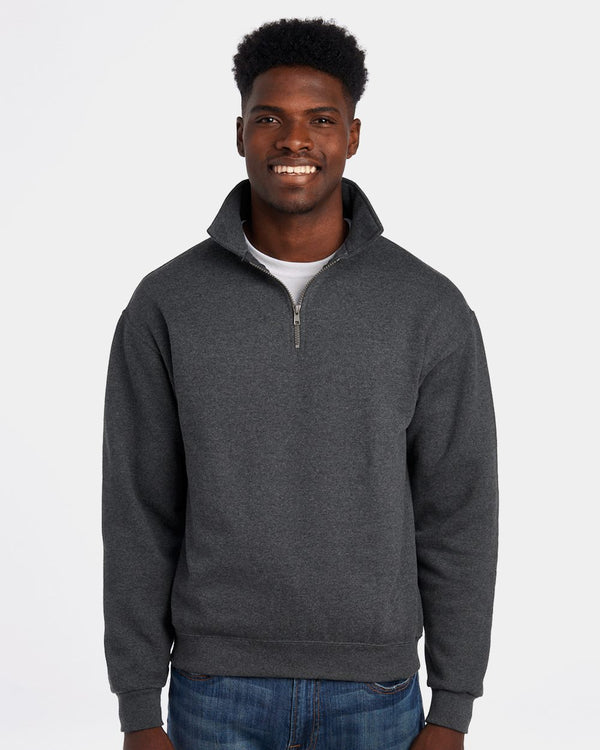 JERZEES 4528MR Unisex Super Sweats NuBlend® Quarter-Zip Cadet Collar Sweatshirt