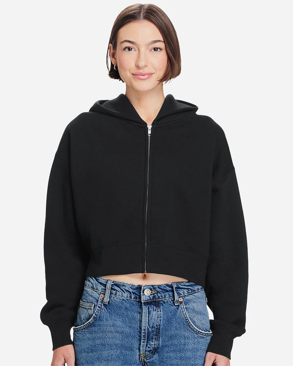 Lane Seven LS88003 Women's Relaxed Cropped Full-Zip Hoodie Sweatshirt